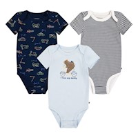 Pack de 3 Bodies Niño Azul Extrovertido 6m